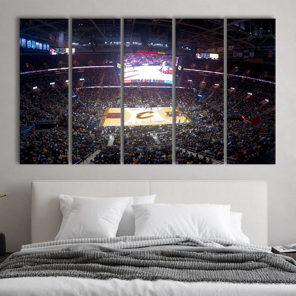Quicken Loans Arena Cleveland, Stadium Canvas, Sport Art, 5 Panel B, Extra Large Canvas, Canvas Print Wall Art