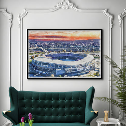 RFK Painting Stadium Watercolor, Washington, DC Watercolor, Sport Gift Art, Framed Art Print Wall Decor