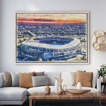 RFK Painting Stadium Watercolor, Washington, DC Watercolor, Sport Gift Art, Framed Canvas Print Wall Art