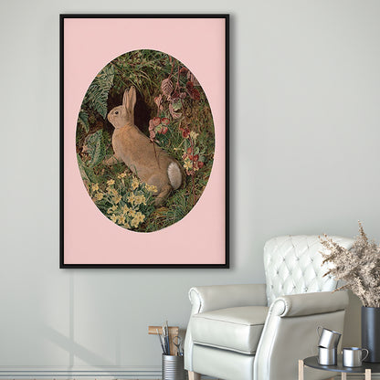 Rabbit Wall Art,Pring Decor,Pring Wall Prints, Floating Framed Canvas Art Print,, Framed Canvas Prints Wall Art