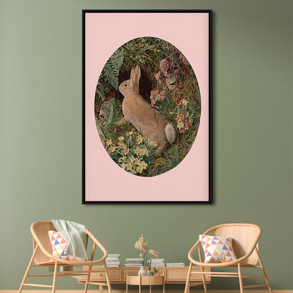 Rabbit Wall Art,Pring Decor,Pring Wall Prints, Floating Framed Canvas Art Print,, Framed Canvas Prints Wall Art