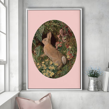 Rabbit Wall Art,Pring Decor,Pring Wall Prints, Floating Framed Canvas Art Print,, Framed Canvas Prints Wall Art