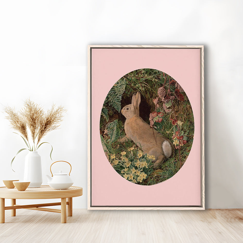 Rabbit Wall Art,Pring Decor,Pring Wall Prints, Floating Framed Canvas Art Print,, Framed Canvas Prints Wall Art