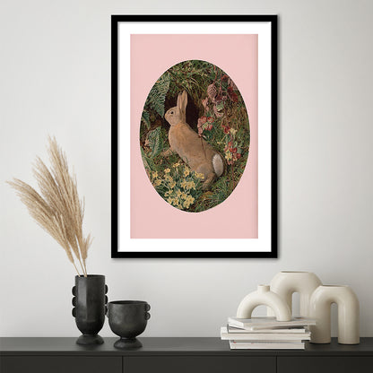 Rabbit Wall Art,Pring Decor,Pring Wall Prints, Framed Picture Print, Framed Art Prints White Border Wall Decor