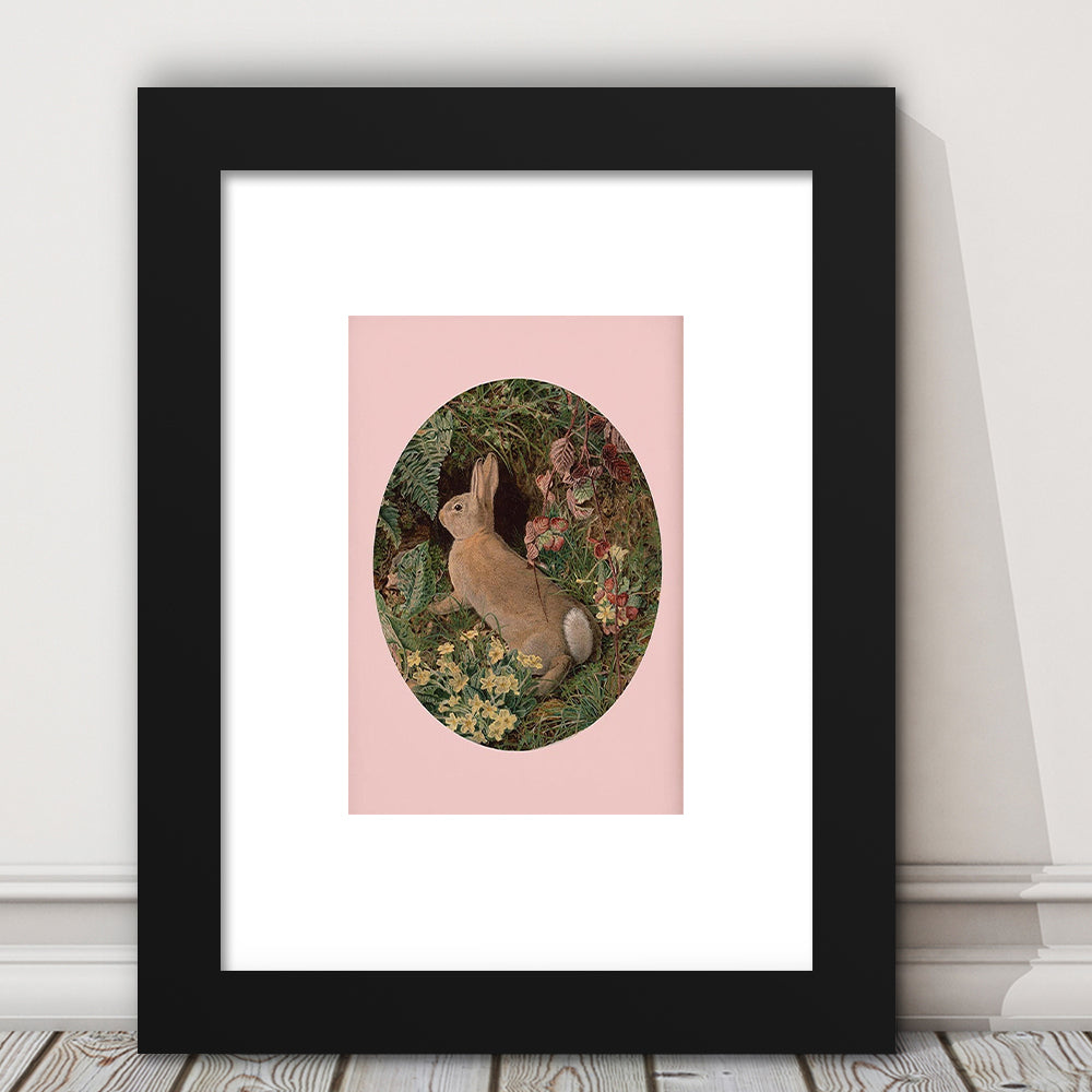Rabbit Wall Art,Pring Decor,Pring Wall Prints, Framed Picture Print, Framed Art Prints White Border Wall Decor