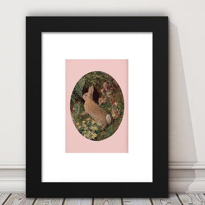 Rabbit Wall Art,Pring Decor,Pring Wall Prints, Framed Picture Print, Framed Art Prints White Border Wall Decor