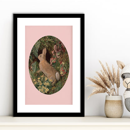 Rabbit Wall Art,Pring Decor,Pring Wall Prints, Framed Picture Print, Framed Art Prints White Border Wall Decor