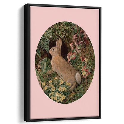 Rabbit Wall Art,Pring Decor,Pring Wall Prints, Floating Framed Canvas Art Print,, Framed Canvas Prints Wall Art