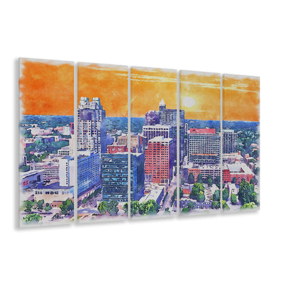 Raleigh Watercolor Painting Canvas, Raleigh North Carolina, Sport Art, Extra Large Canvas Print Wall Art