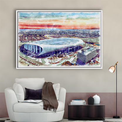 Rams Football Stadium, SoFi Painting Stadium Watercolor, Sport Gift Art, Framed Canvas Print Wall Art