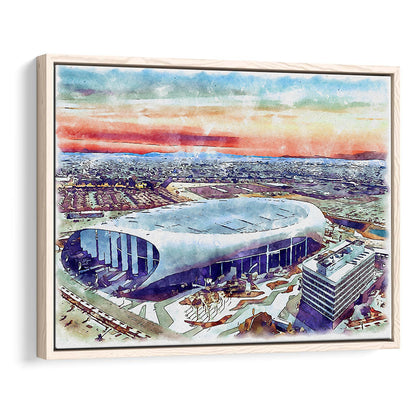 Rams Football Stadium, SoFi Painting Stadium Watercolor, Sport Gift Art, Framed Canvas Print Wall Art