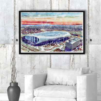 Rams Football Stadium, SoFi Painting Stadium Watercolor, Sport Gift Art, Framed Canvas Print Wall Art