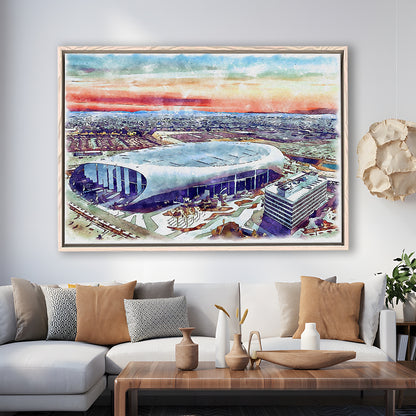 Rams Football Stadium, SoFi Painting Stadium Watercolor, Sport Gift Art, Framed Canvas Print Wall Art