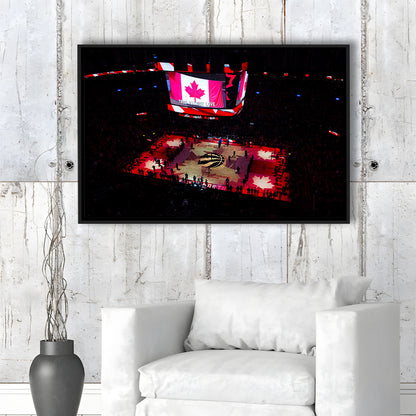 Raptors in Canada, Stadium Canvas, Sport Art, Framed Canvas Print Wall Art, Floating Frame
