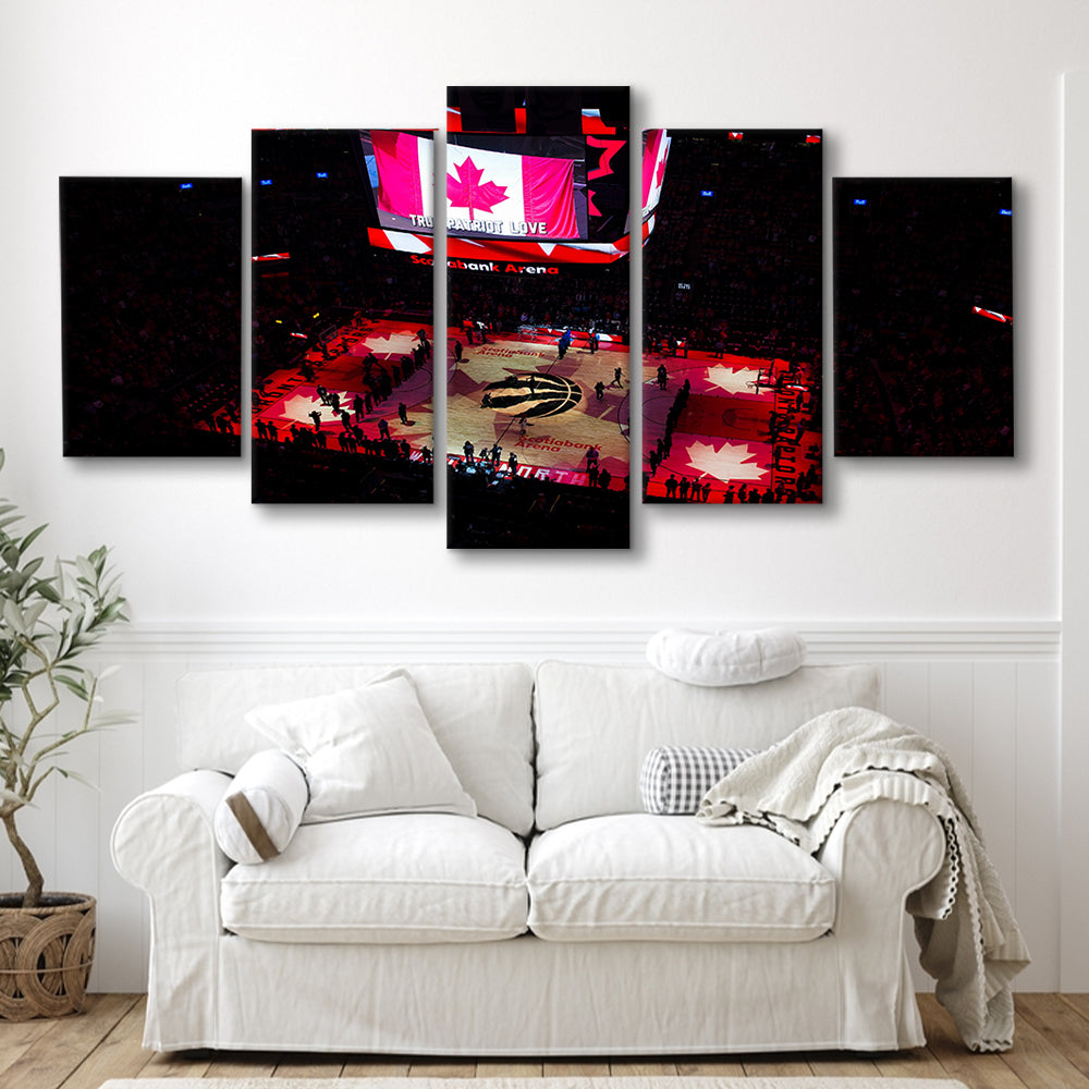 Raptors in Canada, Stadium Canvas, Sport Art, Gift for him, 5 Panel, Large Canvas, Canvas Print Wall Art
