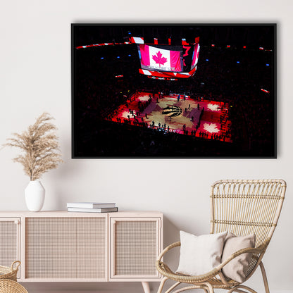 Raptors in Canada, Stadium Canvas, Sport Art, Framed Canvas Print Wall Art, Floating Frame