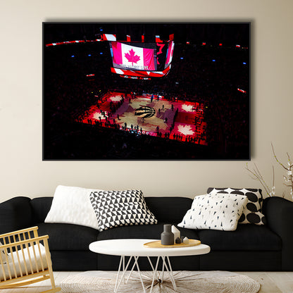 Raptors in Canada, Stadium Canvas, Sport Art, Framed Canvas Print Wall Art, Floating Frame