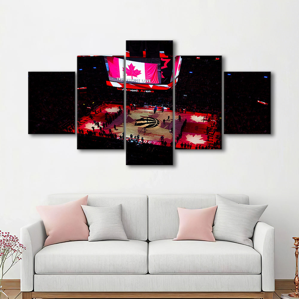 Raptors in Canada, Stadium Canvas, Sport Art, Gift for him, 5 Panel, Large Canvas, Canvas Print Wall Art