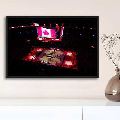 Raptors in Canada, Stadium Canvas, Sport Art, Framed Canvas Print Wall Art, Floating Frame
