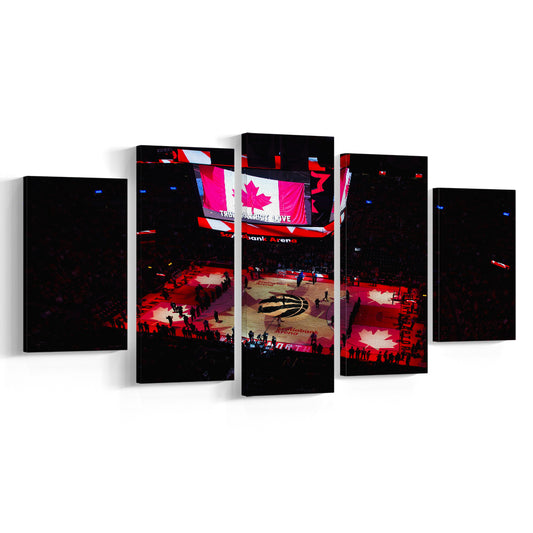 Raptors in Canada, Stadium Canvas, Sport Art, Gift for him, 5 Panel, Large Canvas, Canvas Print Wall Art