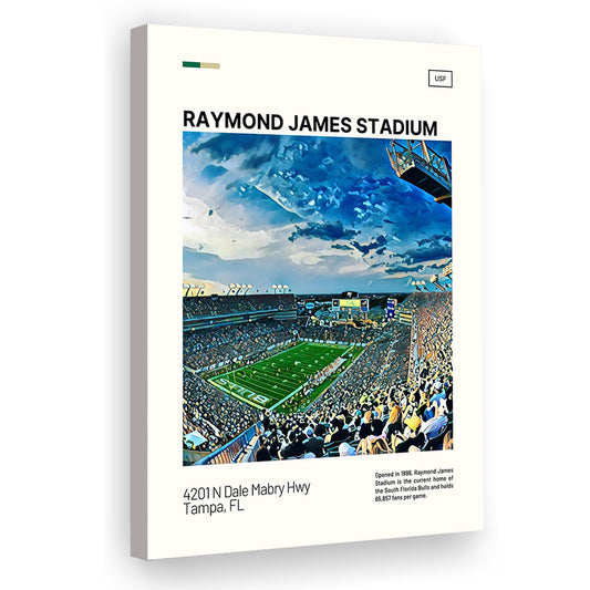Raymond James Stadium Print, South Florida Bulls Stadium Canvas Art, Fan Gifts, Sport Art, Canvas Print Wall Art