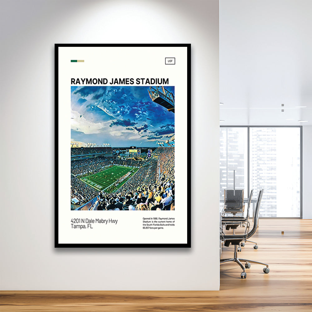 Raymond James Stadium Print, South Florida Bulls Stadium Art, Gifts for him, Sport Art, Framed Art Print Wall Decor