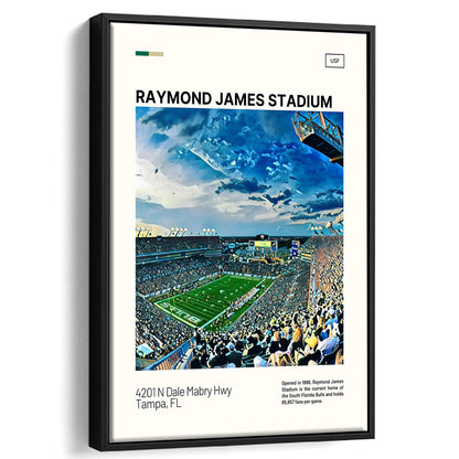 Raymond James Stadium Print, South Florida Bulls Stadium Canvas Art, Man Cave Gift, Floating Framed Canvas Print Wall Art