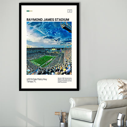 Raymond James Stadium Print, South Florida Bulls Stadium Art, Gifts for him, Sport Art, Framed Art Print Wall Decor