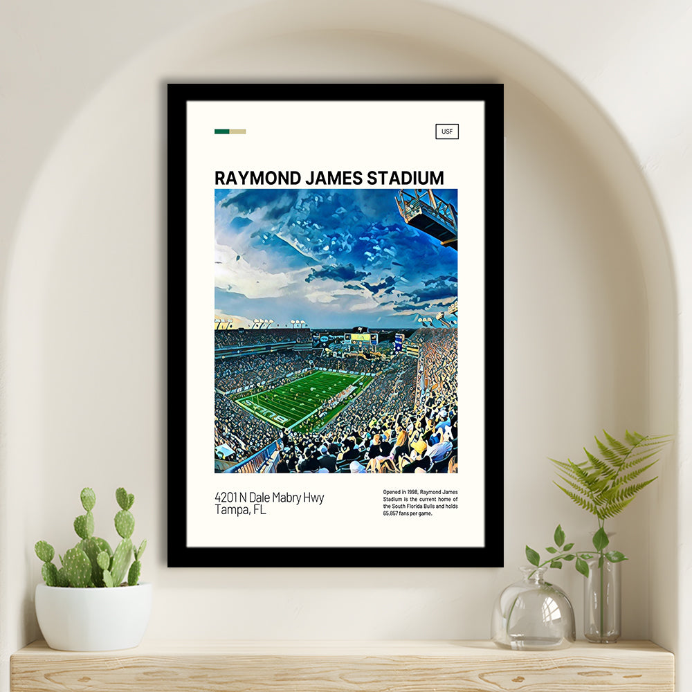 Raymond James Stadium Print, South Florida Bulls Stadium Art, Gifts for him, Sport Art, Framed Art Print Wall Decor