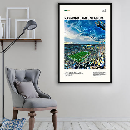 Raymond James Stadium Print, South Florida Bulls Stadium Canvas Art, Man Cave Gift, Floating Framed Canvas Print Wall Art