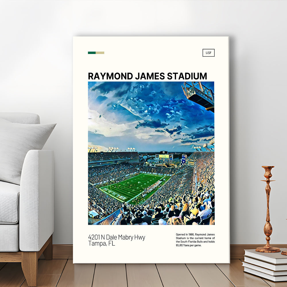 Raymond James Stadium Print, South Florida Bulls Stadium Canvas Art, Fan Gifts, Sport Art, Canvas Print Wall Art