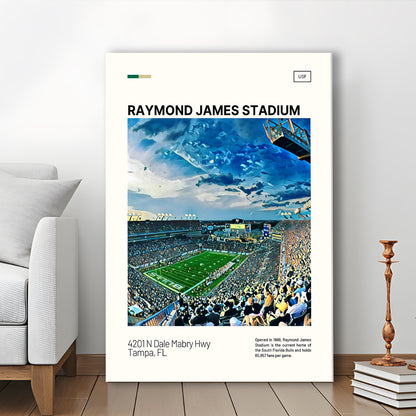 Raymond James Stadium Print, South Florida Bulls Stadium Canvas Art, Fan Gifts, Sport Art, Canvas Print Wall Art