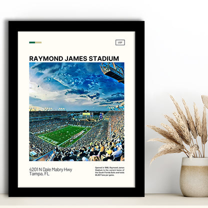 Raymond James Stadium Print, South Florida Bulls Stadium Art, Gifts for him, Sport Art, Framed Art Print Wall Decor