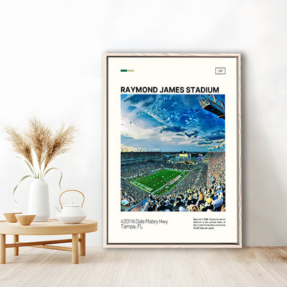 Raymond James Stadium Print, South Florida Bulls Stadium Canvas Art, Man Cave Gift, Floating Framed Canvas Print Wall Art
