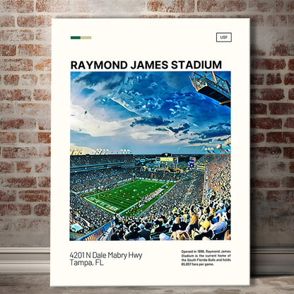 Raymond James Stadium Print, South Florida Bulls Stadium Canvas Art, Fan Gifts, Sport Art, Canvas Print Wall Art