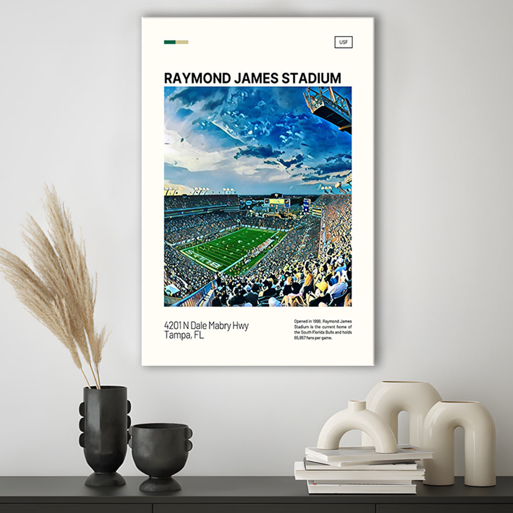 Raymond James Stadium Print, South Florida Bulls Stadium Canvas Art, Fan Gifts, Sport Art, Canvas Print Wall Art