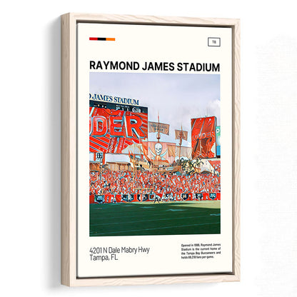 Raymond James Stadium Print, Tampa Bay Buccaneers Stadium Canvas Art, Man Cave Gift, Floating Framed Canvas Print Wall Art