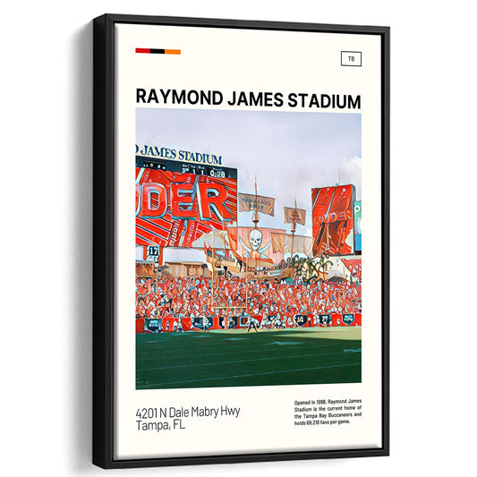 Raymond James Stadium Print, Tampa Bay Buccaneers Stadium Canvas Art, Man Cave Gift, Floating Framed Canvas Print Wall Art