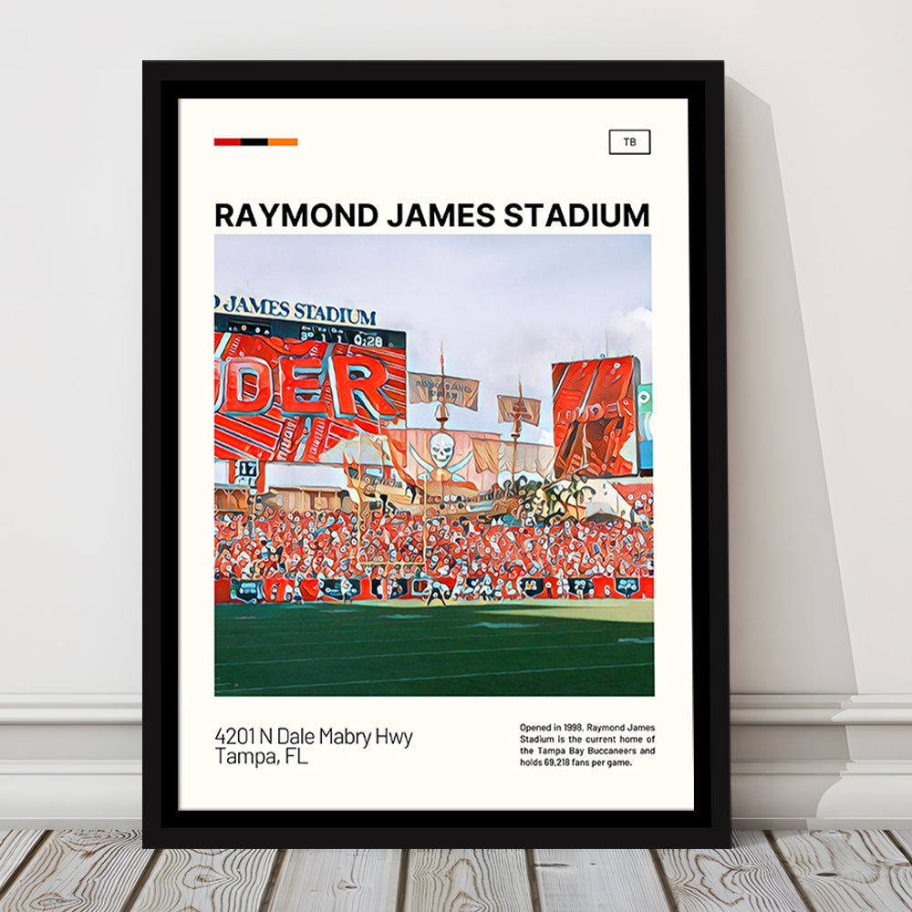 Raymond James Stadium Print, Tampa Bay Buccaneers Stadium Canvas Art, Man Cave Gift, Floating Framed Canvas Print Wall Art