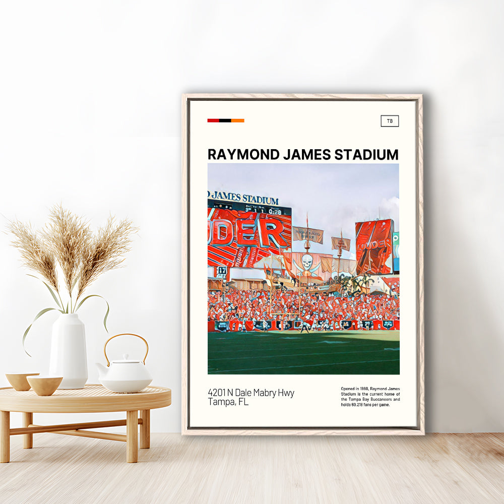 Raymond James Stadium Print, Tampa Bay Buccaneers Stadium Canvas Art, Man Cave Gift, Floating Framed Canvas Print Wall Art