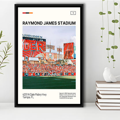 Raymond James Stadium Print, Tampa Bay Buccaneers Stadium Canvas Art, Man Cave Gift, Floating Framed Canvas Print Wall Art