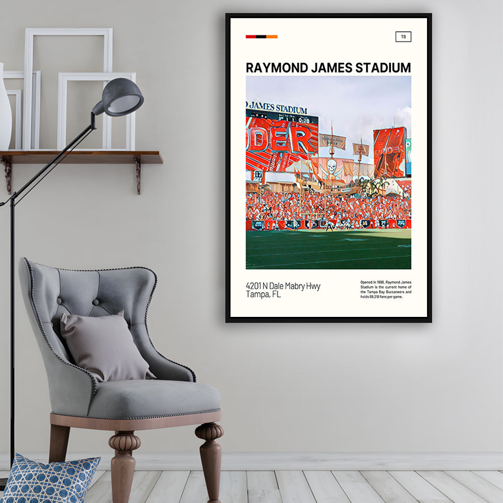 Raymond James Stadium Print, Tampa Bay Buccaneers Stadium Canvas Art, Man Cave Gift, Floating Framed Canvas Print Wall Art
