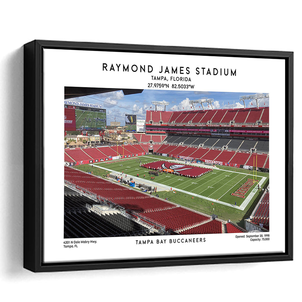 Raymond James Stadium Print, Home Of Tampa Bay Buccaneers, Football Wall Art, Framed Canvas Print Wall Art