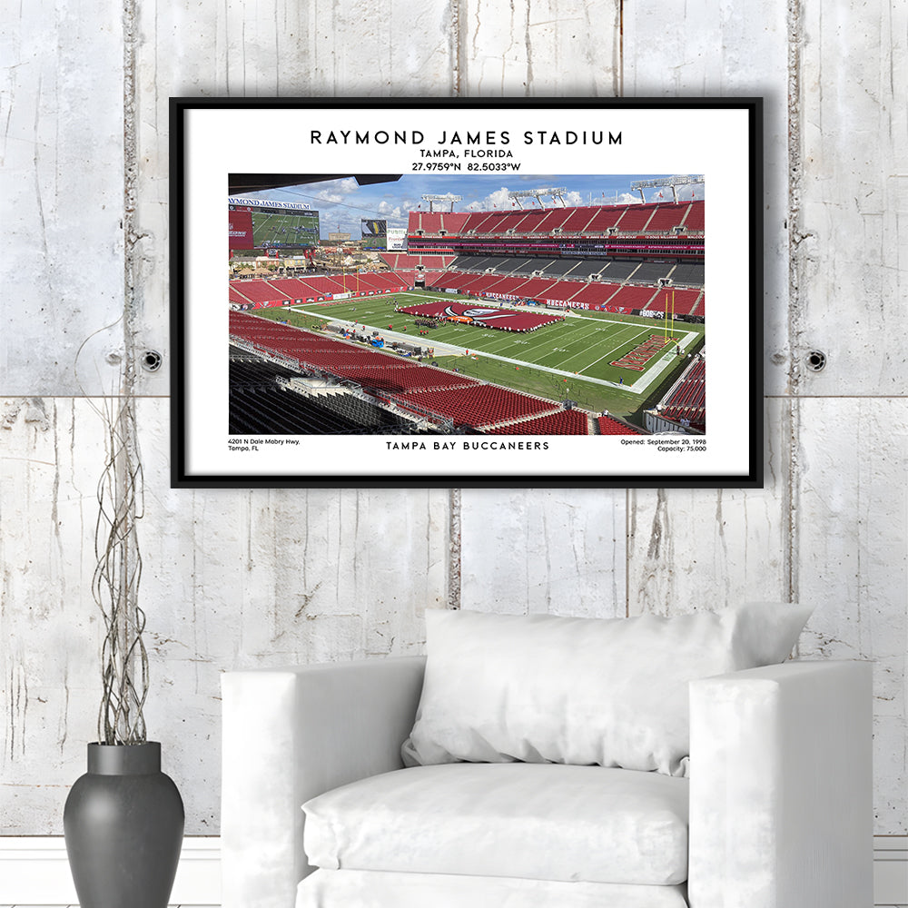 Raymond James Stadium Print, Home Of Tampa Bay Buccaneers, Football Wall Art, Framed Canvas Print Wall Art