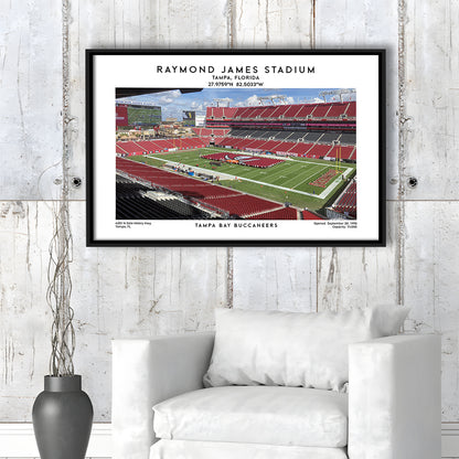 Raymond James Stadium Print, Home Of Tampa Bay Buccaneers, Football Wall Art, Framed Canvas Print Wall Art
