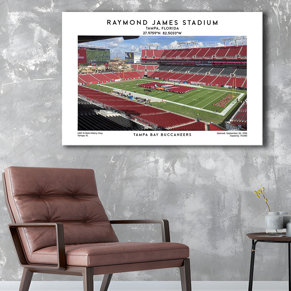 Raymond James Stadium Print, Home Of Tampa Bay Buccaneers, Football Wall Art, Canvas Print Wall Art, Man Cave Gift