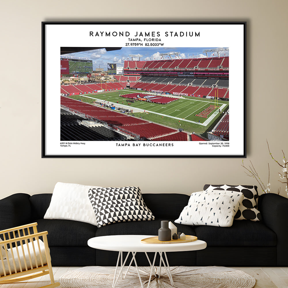 Raymond James Stadium Print, Home Of Tampa Bay Buccaneers, Football Wall Art, Framed Canvas Print Wall Art