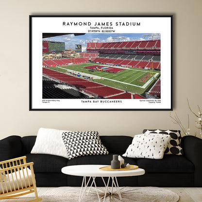 Raymond James Stadium Print, Home Of Tampa Bay Buccaneers, Football Wall Art, Framed Canvas Print Wall Art