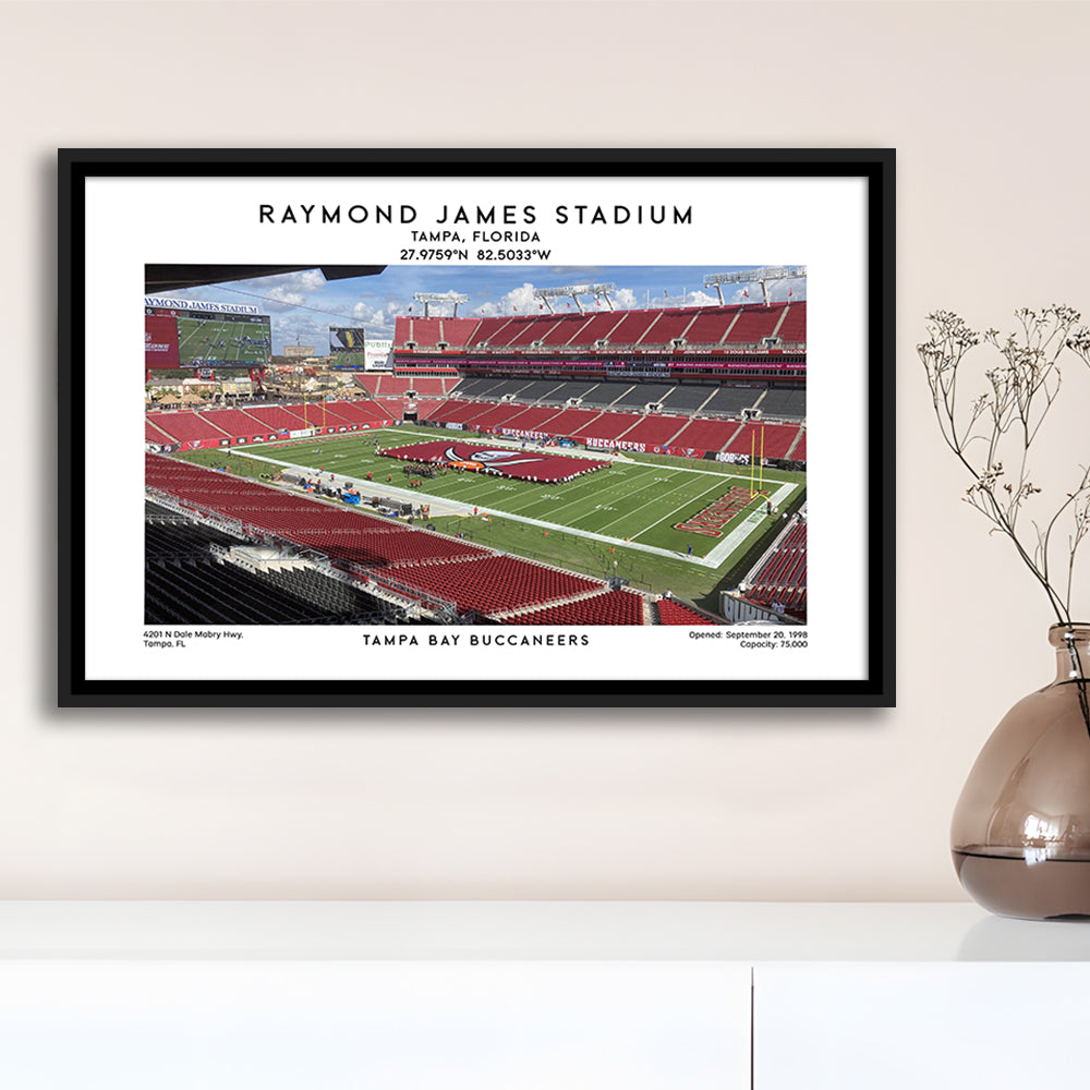 Raymond James Stadium Print, Home Of Tampa Bay Buccaneers, Football Wall Art, Framed Canvas Print Wall Art