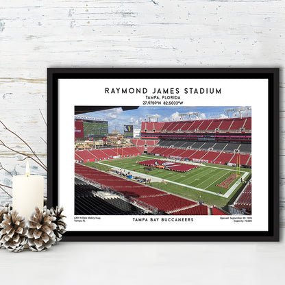 Raymond James Stadium Print, Home Of Tampa Bay Buccaneers, Football Wall Art, Framed Canvas Print Wall Art
